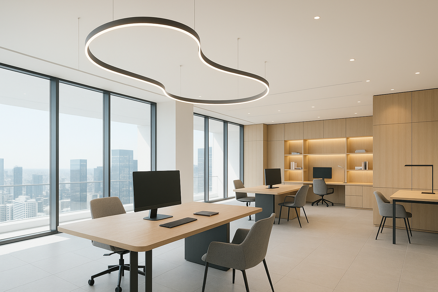 Loft met design wandlamp en 48V track