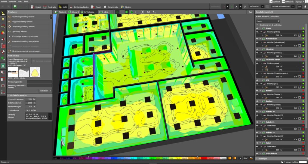 DIALux lichtplan en normering industrie